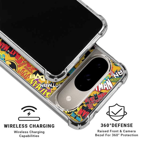 DC Comics Batman Mask Vintage Pattern Google Pixel 10 Clear Case